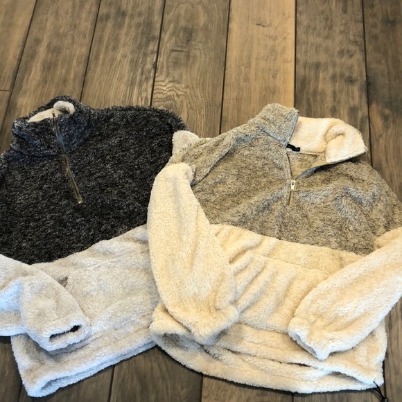 1 LEFT‼️ Fuzzy 3/4 Zip Sherpa Pullover - Picture 4 of 6